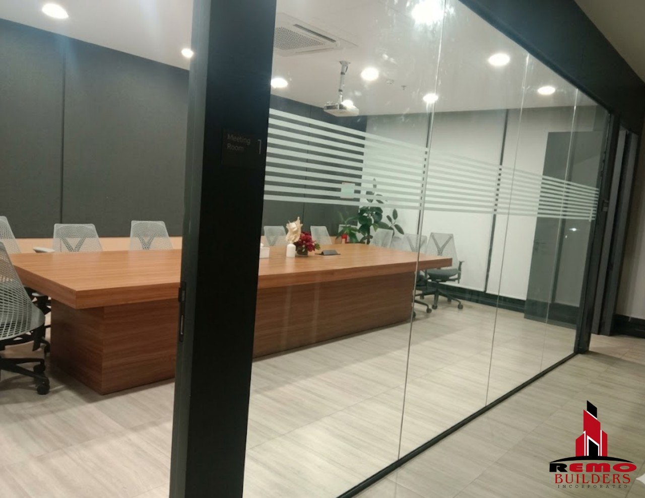 12MM Tempered Clear Glass with Frosted Sticker Design